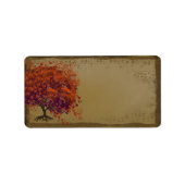 Whimsical Heafed Tree Orange & Plum on Gold Adressaufkleber (Vorne)