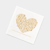 Whimsical Heart Calligraphy Happy Thanksgiving Servietten Mit Folie (Links)