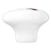 Whimsical Heart Doodle Keramikknauf (Seitenansicht)