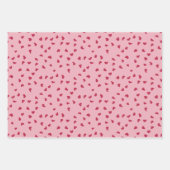 Whimsical Heart Doodles auf Pink Geschenkpapier Set (Vorderseite 3)