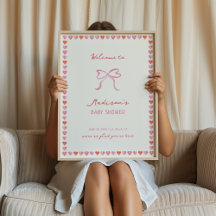 Whimsical Heart Frame Baby Dusche Willkommen