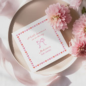 Whimsical Heart Frame Bow Baby Dusche Serviette