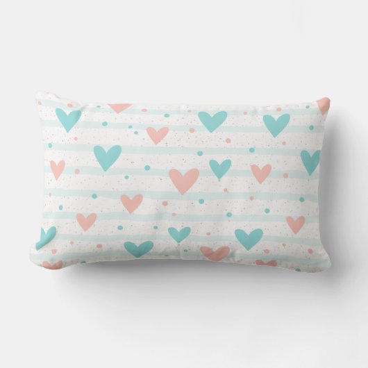 Whimsical Heart gestreift Lendenkissen (Vorderseite)
