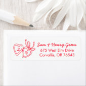 Whimsical Heart Locket Doodle CUSTOM Return Addres (Insitu)