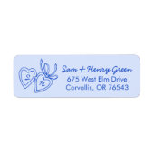 Whimsical Heart Locket Doodle CUSTOM Return Addres (Vorne)