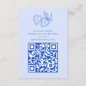 Whimsical Heart Locket Doodle Sketch CUSTOM QRCode Begleitkarte (Vorderseite)