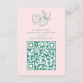 Whimsical Heart Locket Doodle Sketch CUSTOM QRCode Begleitkarte (Vorderseite)