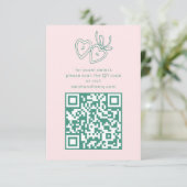 Whimsical Heart Locket Doodle Sketch CUSTOM QRCode Begleitkarte (Stehend Vorderseite)