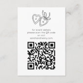 Whimsical Heart Locket Doodle Sketch CUSTOM QRCode Begleitkarte (Vorderseite)