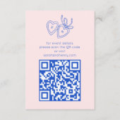Whimsical Heart Locket Doodle Sketch CUSTOM QRCode Begleitkarte (Vorderseite)