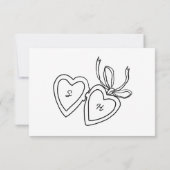 Whimsical Heart Locket Doodle Sketch CUSTOM RSVP Karte (Rückseite)