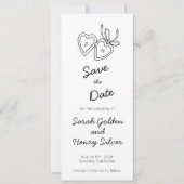 Whimsical Heart Locket Doodle Sketch Digital STD Einladung (Vorderseite)