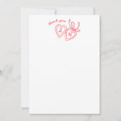 Whimsical Heart Locket Doodle Sketch Modern CUSTOM Dankeskarte (Vorderseite)