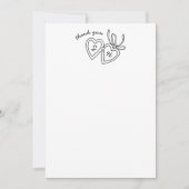 Whimsical Heart Locket Doodle Sketch Modern CUSTOM Dankeskarte (Vorderseite)