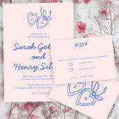 Whimsical Heart Locket Doodle Sketch Modern CUSTOM Einladung