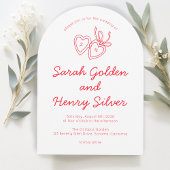 Whimsical Heart Locket Doodle Sketch Modern CUSTOM Einladung