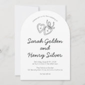 Whimsical Heart Locket Doodle Sketch Modern CUSTOM Einladung (Vorderseite)