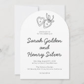 Whimsical Heart Locket Doodle Sketch Modern CUSTOM Einladung (Vorderseite)