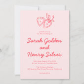 Whimsical Heart Locket Doodle Sketch Modern CUSTOM Einladung (Vorderseite)