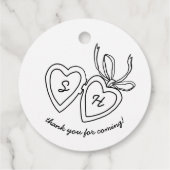 Whimsical Heart Locket Doodle Sketch Modern CUSTOM Geschenkanhänger (Rückseite)