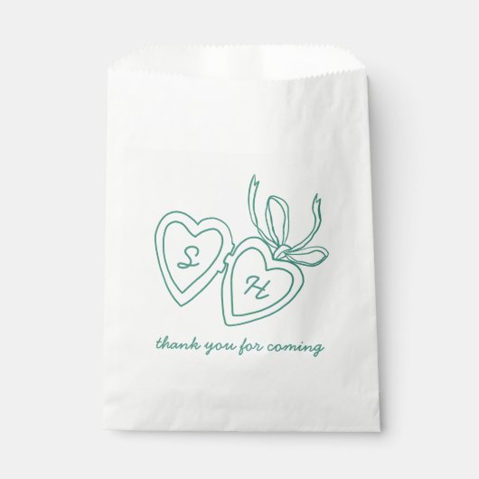 Whimsical Heart Locket Doodle Sketch Modern CUSTOM Geschenktütchen (Vorderseite)