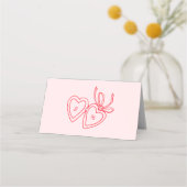 Whimsical Heart Locket Doodle Sketch Modern CUSTOM Platzkarte (Rückseite)