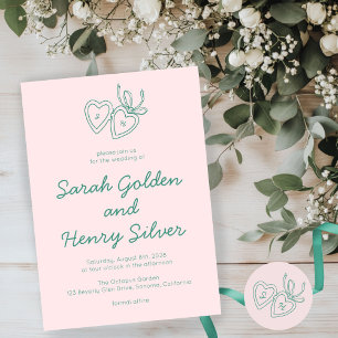 Whimsical Heart Locket Doodle Sketch Modern CUSTOM Runder Aufkleber