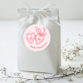 Whimsical Heart Locket Doodle Sketch Modern CUSTOM Runder Aufkleber