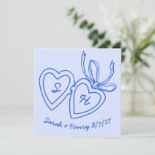 Whimsical Heart Locket Doodle Sketch Modern CUSTOM Save The Date (Stehend Vorderseite)