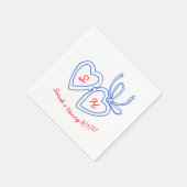 Whimsical Heart Locket Doodle Sketch Modern CUSTOM Serviette (Ecke)