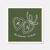 Whimsical Heart Locket Doodle Sketch Modern CUSTOM Serviette (Vorderseite)