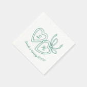 Whimsical Heart Locket Doodle Sketch Modern CUSTOM Serviette (Ecke)