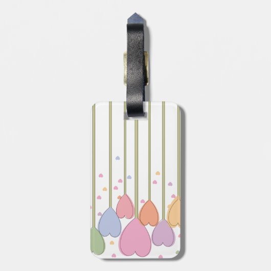 Whimsical Heart Lollipops Gepäckanhänger (Rückseite vertikal)