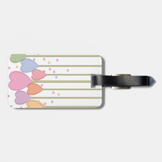 Whimsical Heart Lollipops Gepäckanhänger (Rückseite horizontal)