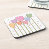 Whimsical Heart Lollipops Getränkeuntersetzer (Linke Seite)