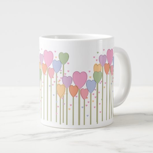 Whimsical Heart Lollipops Jumbo-Tasse (Vorderseite Rechts)