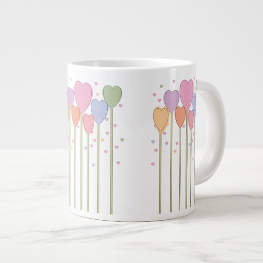 Whimsical Heart Lollipops Jumbo-Tasse (Vorderseite Rechts)