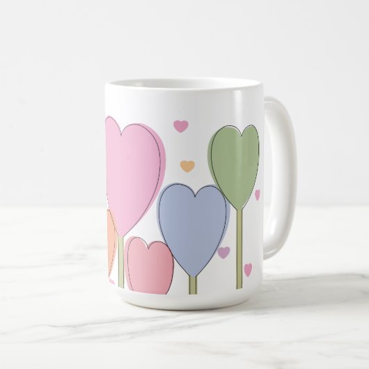 Whimsical Heart Lollipops Kaffeetasse (VorderseiteRechts)