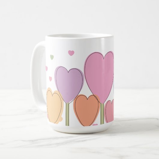 Whimsical Heart Lollipops Kaffeetasse (Vorderseite Links)