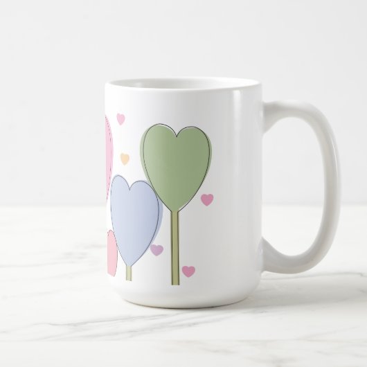 Whimsical Heart Lollipops Kaffeetasse (Rechts)