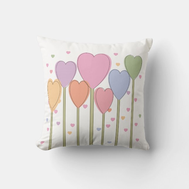 Whimsical Heart Lollipops Kissen (Vorderseite)