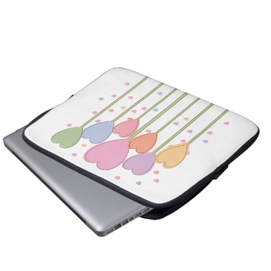 Whimsical Heart Lollipops Laptopschutzhülle (Vorne Knopf)