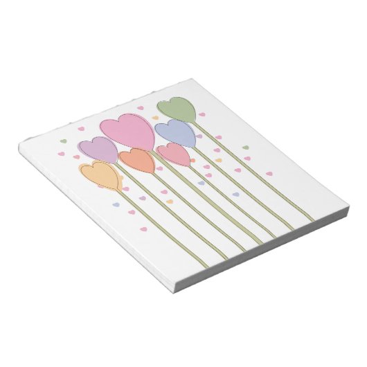 Whimsical Heart Lollipops Notizblock (angewinkelt)