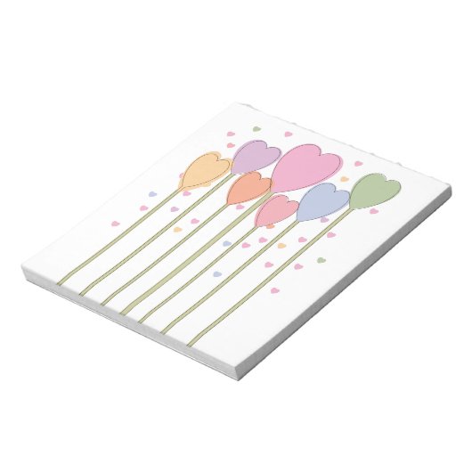 Whimsical Heart Lollipops Notizblock (Rotiert)