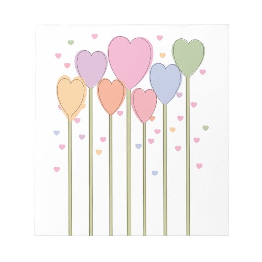 Whimsical Heart Lollipops Notizblock (Vorderseite)