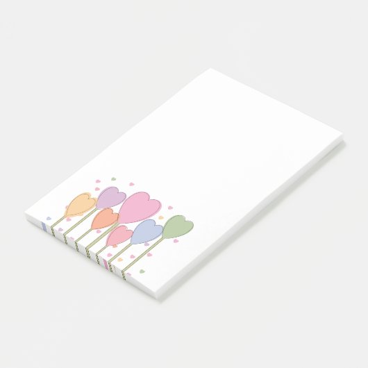 Whimsical Heart Lollipops Post-it Klebezettel (angewinkelt)
