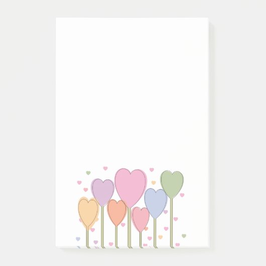 Whimsical Heart Lollipops Post-it Klebezettel (Vorderseite)