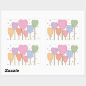 Whimsical Heart Lollipops Rechteckiger Aufkleber (Blatt)