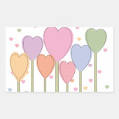 Whimsical Heart Lollipops Rechteckiger Aufkleber (Vorderseite)