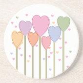 Whimsical Heart Lollipops Sandstein Untersetzer (Vorne)